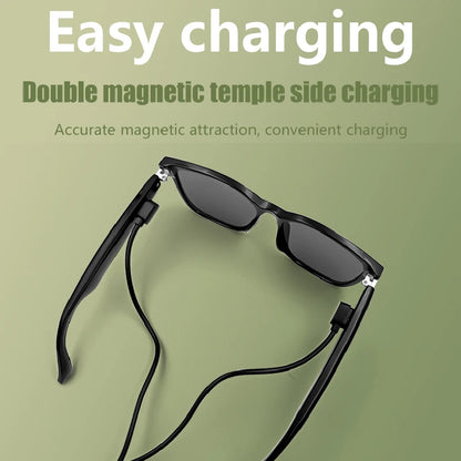 GS08 Smart Glasses AI Voice Asisstant Music Calling Noise Reduction Anti-blue BT TWS Glasses UV400 Protection Men Women Sticker