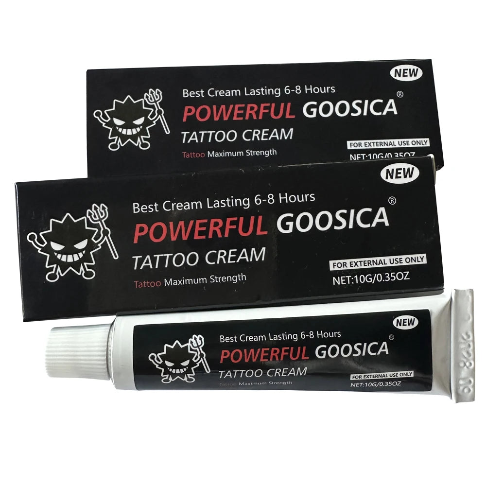 New POWERFUL GOOSICA Tattoo Cream Before Permanent Makeup Microblading Piercing Eyebrow Lips Liner Aftercare Cream 10g