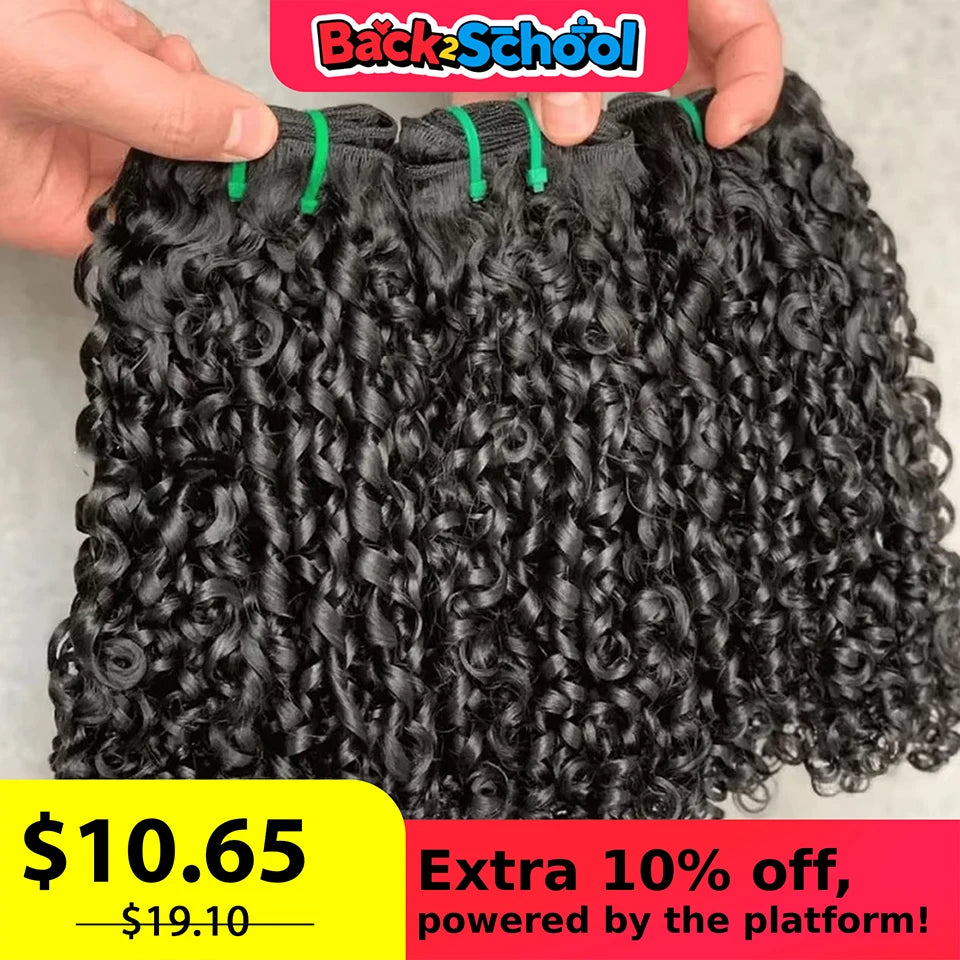 Mongolian Pixie Curly Human Hair Bundles Raw Vietnamese Unprocessed Burmese Hair Bundle Virgin 15A Double Drawn Weave Extensions