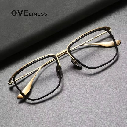 Pure Titanium Glasses Frame Men 2025 EyeGlasses for Men Square Eyeglasses Frame male full Eyewear Spectacles
