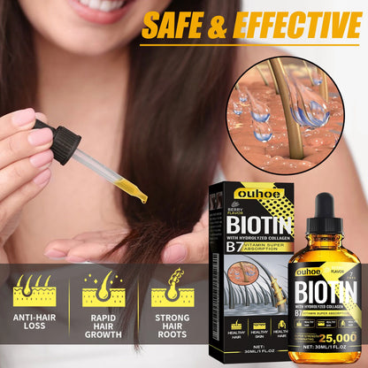 Nutrition Biotin Liquid Drops Essential Oil Collagen B7 Vitamin Oil OUHOE Hair Root Anti Hair Weak Treatment