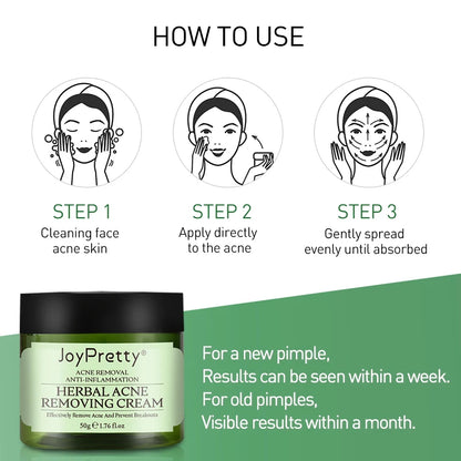 JoyPretty Herbal Day Cream For Acne Skin Care Face Moisturizer Oil Control Pimple Acne Scar Removal Cream Treatment For Women