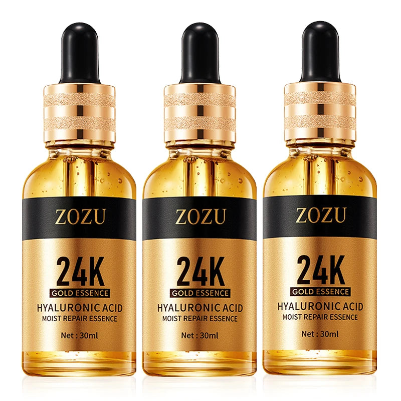 1/2/3pcs 24K Gold Hyaluronic Acid Serum Facial Essence Moisturizing Hydrating Anti-aging Face Serum Facial Skin Care Products