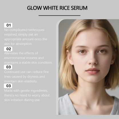 Glow Brightening Rice Essence Moisturizing Nourishing Even Skin Tone Improves Dullness Oil-Control Brightening Serum Skincare