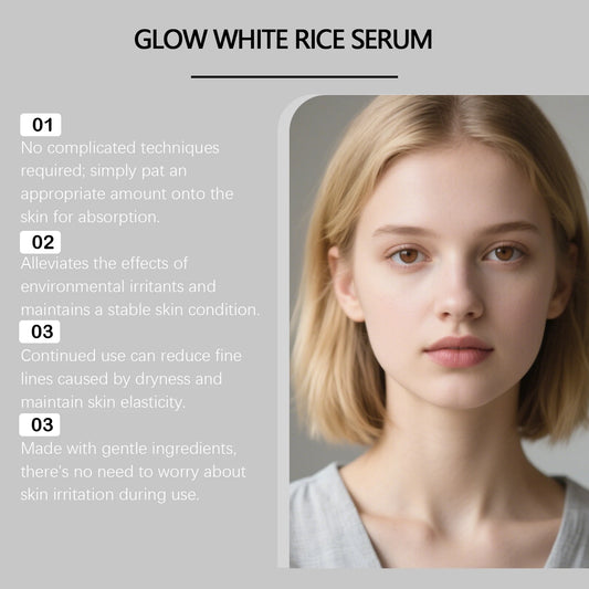 Glow Brightening Rice Essence Moisturizing Nourishing Even Skin Tone Improves Dullness Oil-Control Brightening Serum Skincare