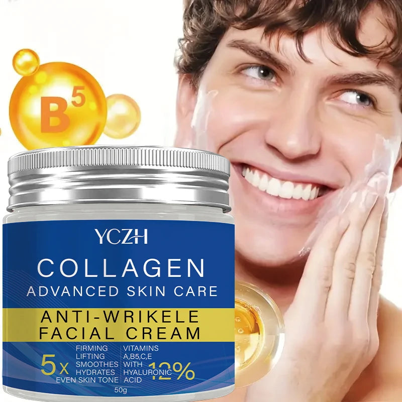 Retinol Collagen Moisturizing Cream - Contains Hyaluronic Acid - Caffeine - Vitamin C and E - Firming and Lifting Skincare - 5X Smoother - 5X Firmer - 12X Brighter Skin - Non-Greasy Formula - 50g