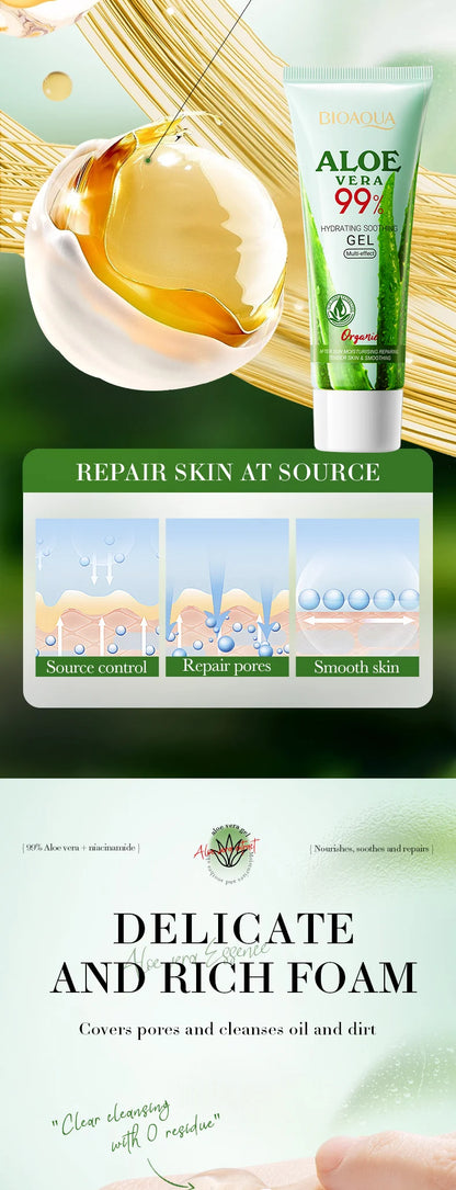 50ML Aloe Vera Gel Hydrating Soothing Moisturizing Skin Care Refreshing Restoration Natural Organic Pure Formulation