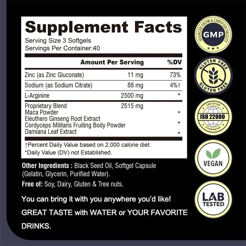 Maca Root Supplement - Boost Endurance & Strength, Relieve Fatigue and Promote Blood Circulation, Promote Muscle Growth