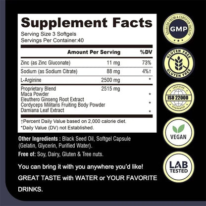 Maca Root Supplement - Boost Endurance & Strength, Relieve Fatigue and Promote Blood Circulation, Promote Muscle Growth