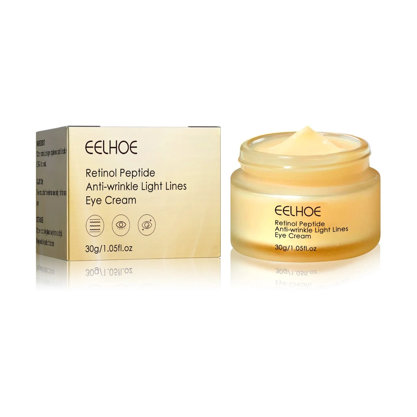 Retinol Peptide Eye Cream Reduce Dark Circles Eye Bag Remover Improve Puffiness Fade Eyes Fine Lines Brighten Eye Cream