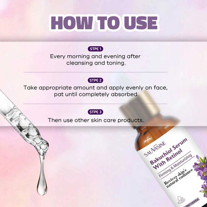 30ML Bakuchiol Serum With Retinol Skin Moisturizing & Firming Smooth Fine Lines Essence for Wrinkles  Anti-aging Serum for Women