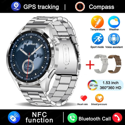 Smart Watch Men Watch 4 Pro AMOLED HD Screen Bluetooth Call NFC Health Monitoring Smartwatch 2024 New Watch GT4Pro