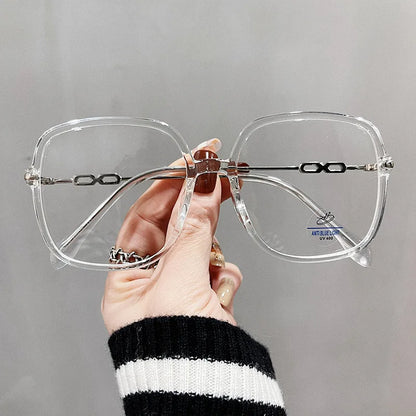 Big Square Shape Women's Glasses frame Korean Stylish Blue Light Blocking Eyeglass Frames TR90 Material Decorative Glasses