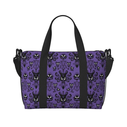 Custom Haunted Mansion Logo Groceries Shopping Tote Bags Women Large Capacity Halloween Grimace Ghosts Gym Beach Travel Bags