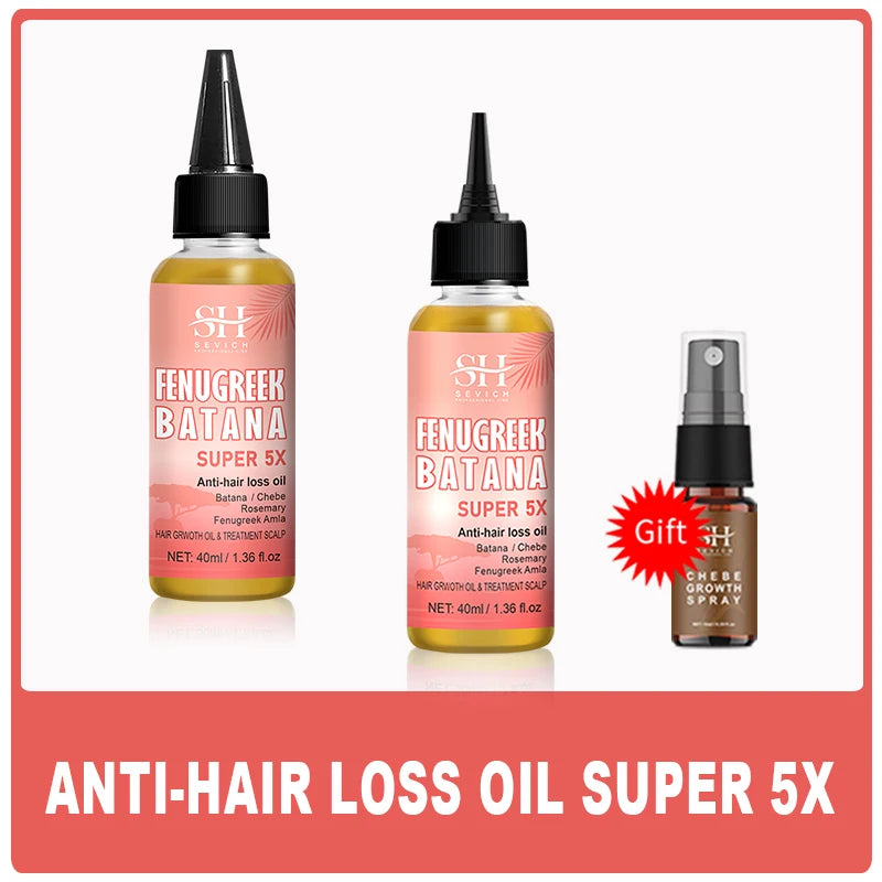 Super Fast 5x Hair Growth Oil Fenugreek Anti-Hair Loss Oil Rosemary Hair Regrowth Chebe Batana Butter  Amla Oils For Men Women