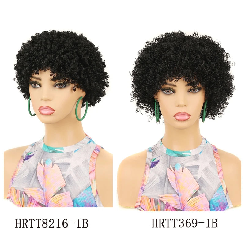 Synthetic Short Soft  Afro Kinky Curly Wigs for Black Women Glueless Black Wig  Hair Wigs Allure