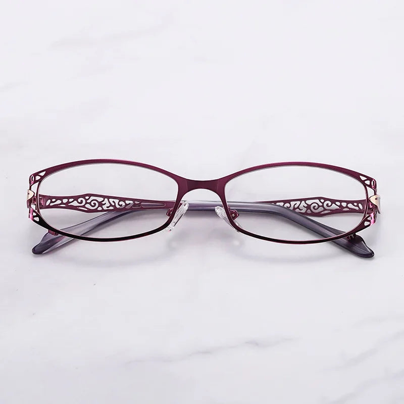 Women Prescription Optical Eyeglasses Frames with Golden Hollow Out Eyeglasses Frame With Flower Female Spectacle Eyewears 3038