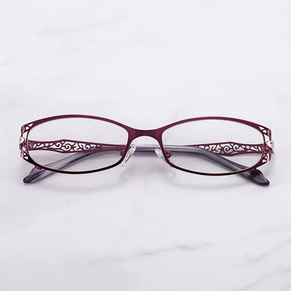 Women Prescription Optical Eyeglasses Frames with Golden Hollow Out Eyeglasses Frame With Flower Female Spectacle Eyewears 3038