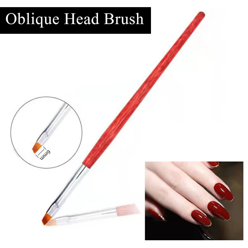 1Pcs Nail Tool Poly Nail Gel Brush PickerDesign Nail Brush and Spatula Stainless Steel Gel for Nails Extension Gel Brush