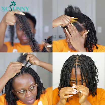 Bulk Human Hair For Twist Braiding Afro Kinky Curly Bulk Human Hair For Twisting Short Twist Braids 100g/Bundle