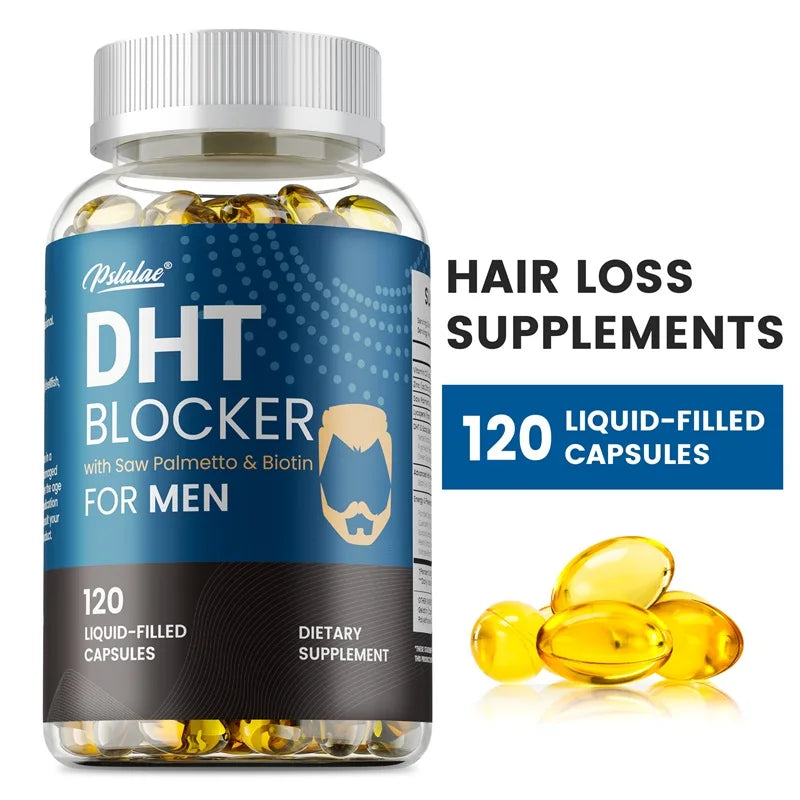 DHT Blockers for Men - Contains Saw Palmetto & Biotin To Promote Natural Hair Growth, Increase Vitality, and Maximize Absorption