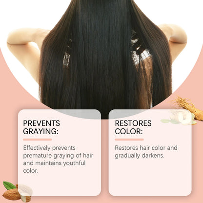 Grey Hair Treatment Serum Restore Natural Hair Color Anti Frizz Damaged Nourishing Scalp Hair Roots Healthy White To Black Hair