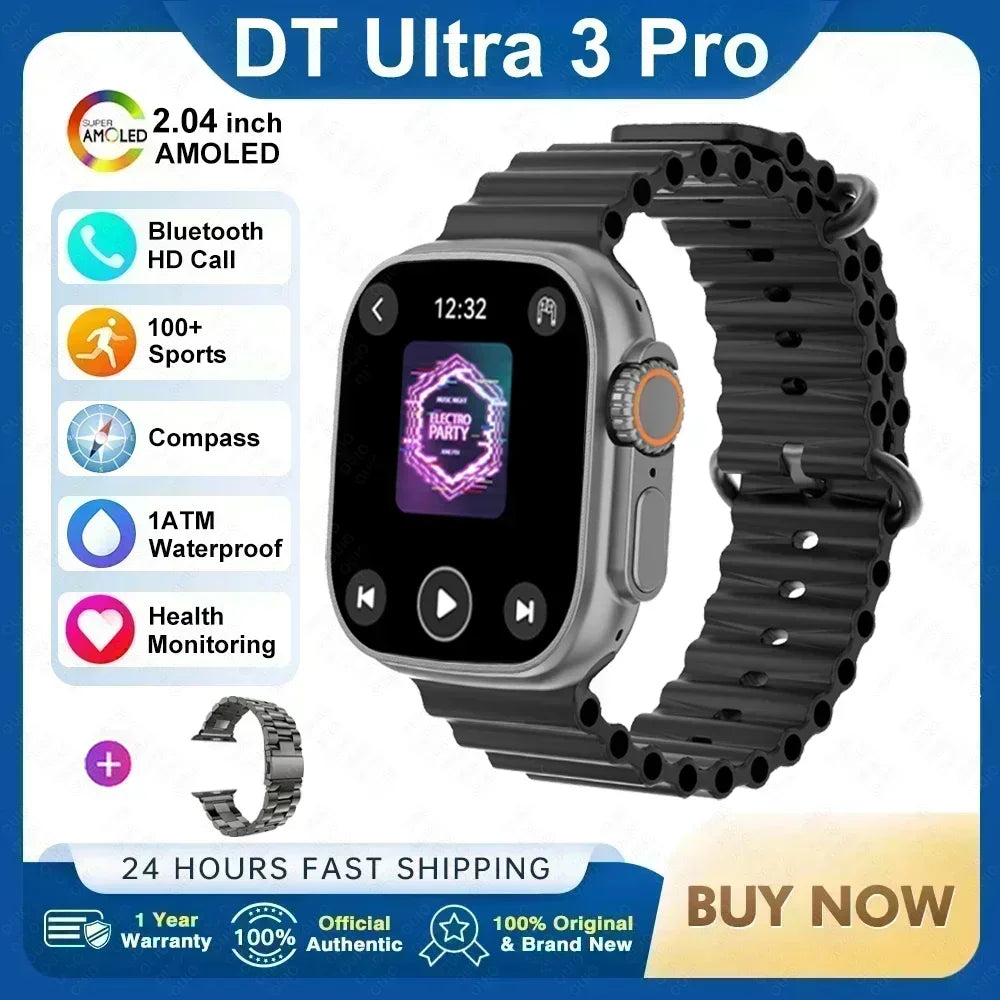 2025 New Original Watch DT Ultra 3 Pro Smart Watch Men Google map NFC GPS Tracker HD BT Call IP68 Waterproof smart watches Women