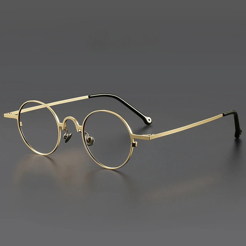 FIRADA Fashion Comfortable Round Eyeglasses Vintage Luxury Titanium Eyewear Optical Prescription Glasses Frame Men Women K808-C
