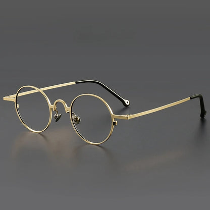 FIRADA Fashion Comfortable Round Eyeglasses Vintage Luxury Titanium Eyewear Optical Prescription Glasses Frame Men Women K808-C
