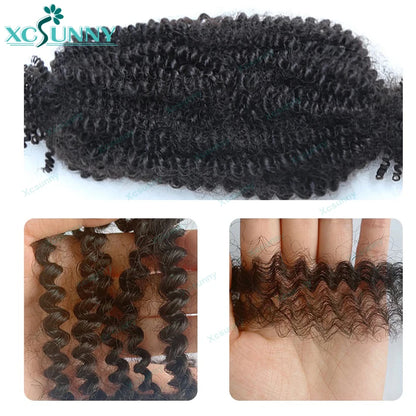 Bulk Human Hair For Twist Braiding Afro Kinky Curly Bulk Human Hair For Twisting Short Twist Braids 100g/Bundle