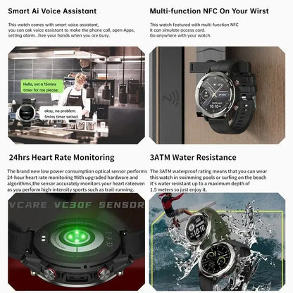 Waterproof Smartwatch Men Bluetooth Voice Call Message Sports Fitness Smart Watch Women Music Playback  Health Monitor Bracelet