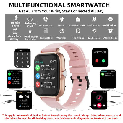 1.83" Women Men Sports Smart Watch With Calling MessagE Anser Sleep Monitoring Pedometer Smartbands Fitness for iPhone Android