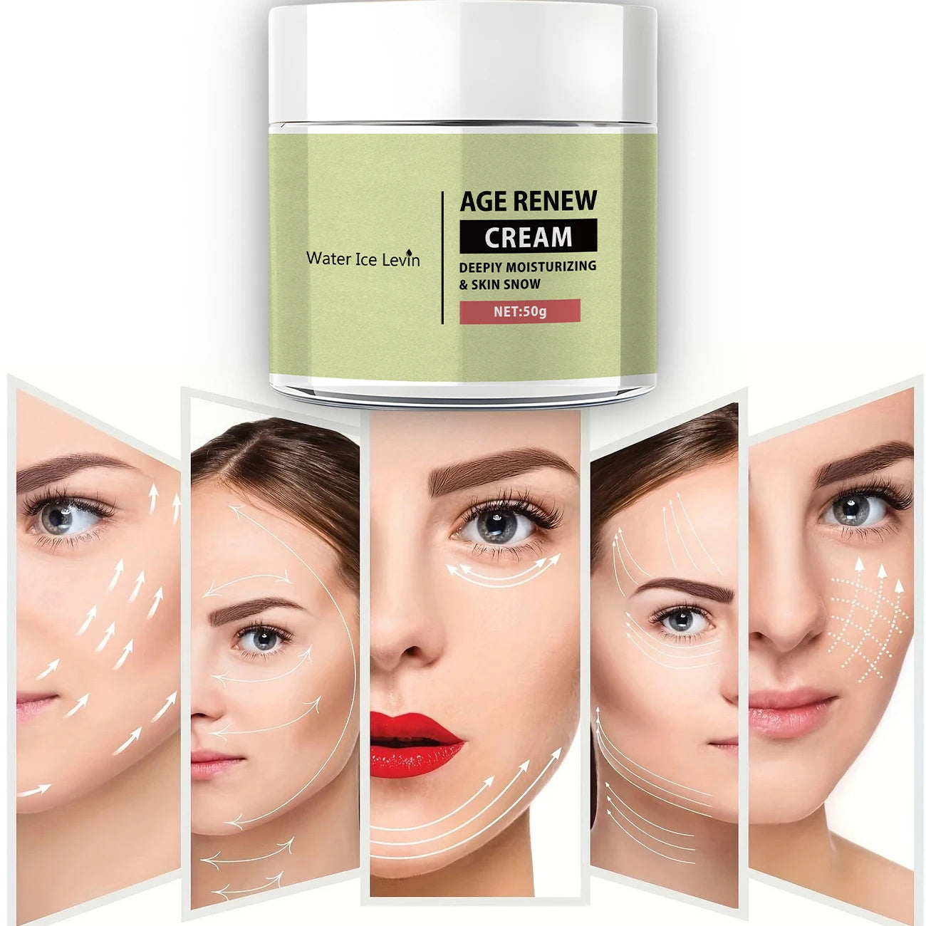 50g, Retinol Collagen Cream, Deep Moisturizing Firming Cream, Suitable for Sensitive Skin, Containing Vitamin A, B, C and E, Transparent Brightening, Smooth and Soft, Day and Night Use