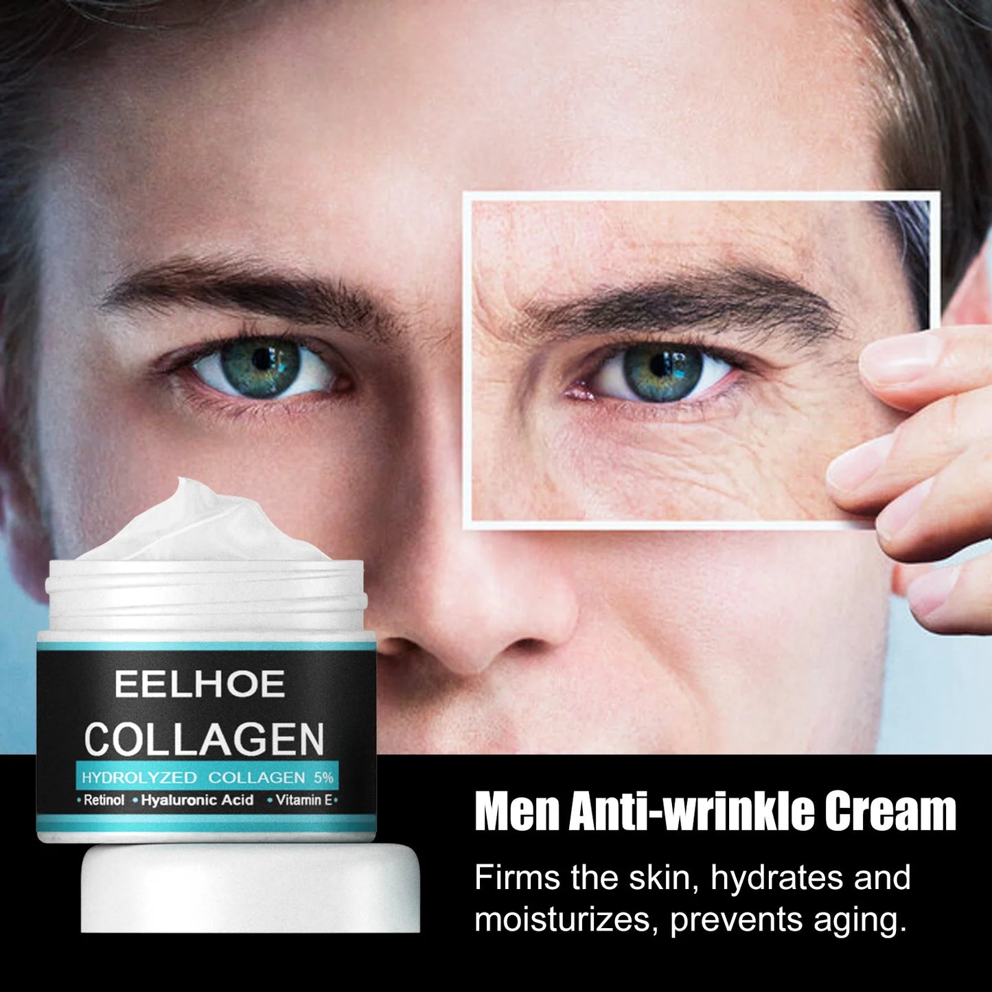 EELHOE Vitamin E Moisturizing Cream Man Improve Rough Dry Skin Tightening Nourishing Retinol Rejuvenate the Face Cream Man 50g