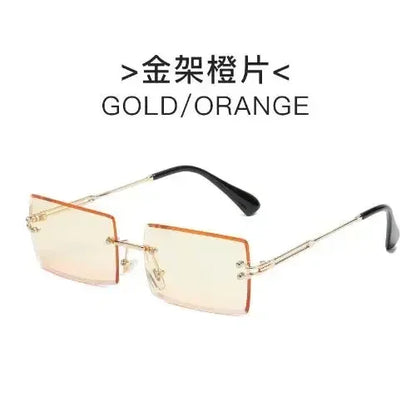 Unisex Small Rimless Sunglasses Man Woman Fashion Gradient Sun Glasses Eyewear Vintage Luxury Brand Designer Traveling Shades