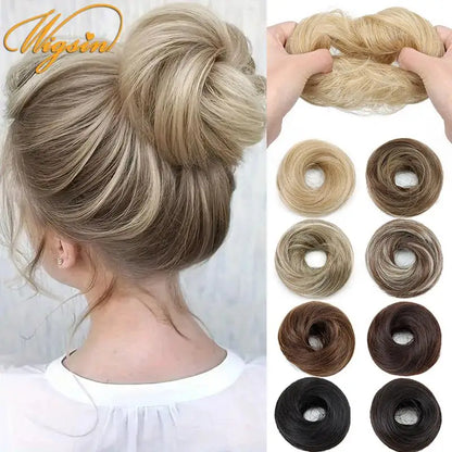 WIGSIN Synthetic Messy Dount Hair Buns Updo Chignon With Elastic Hair Exension for Women Daily Lazy Hair Accessories
