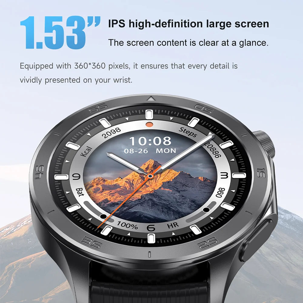 2025 New For OPPO X2 Men's Smartwatch IP67 Waterproof Compass Sports Partner Message Push Bluetooth Call Music Smart Watch
