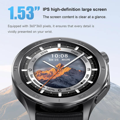 2025 New For OPPO X2 Men's Smartwatch IP67 Waterproof Compass Sports Partner Message Push Bluetooth Call Music Smart Watch