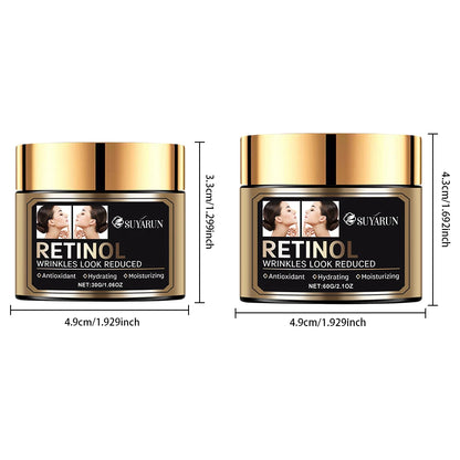 SUYARUN Premium Anti-Aging Retinol Face Cream with Hyaluronic Acid & Vitamin E – Deep Moisturizing, Wrinkle Reduction.
