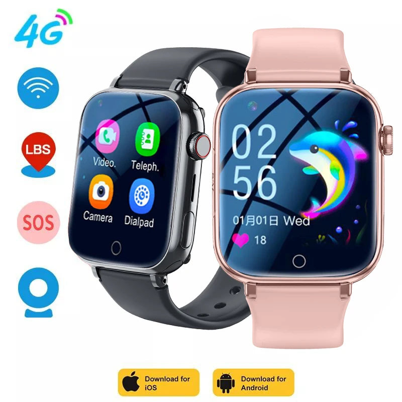 2025 New Smart Watch Kids Gift GPS Video Call SOS Child Smartwatch Camera Monitor Tracker Location Phone Watch Safety protection
