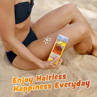 Painless Roll-On Wax Depilatory Honey & Aloe Vera Wax Cartridge for Bikini And Body Hair Removal Compatible with Wax Warmers