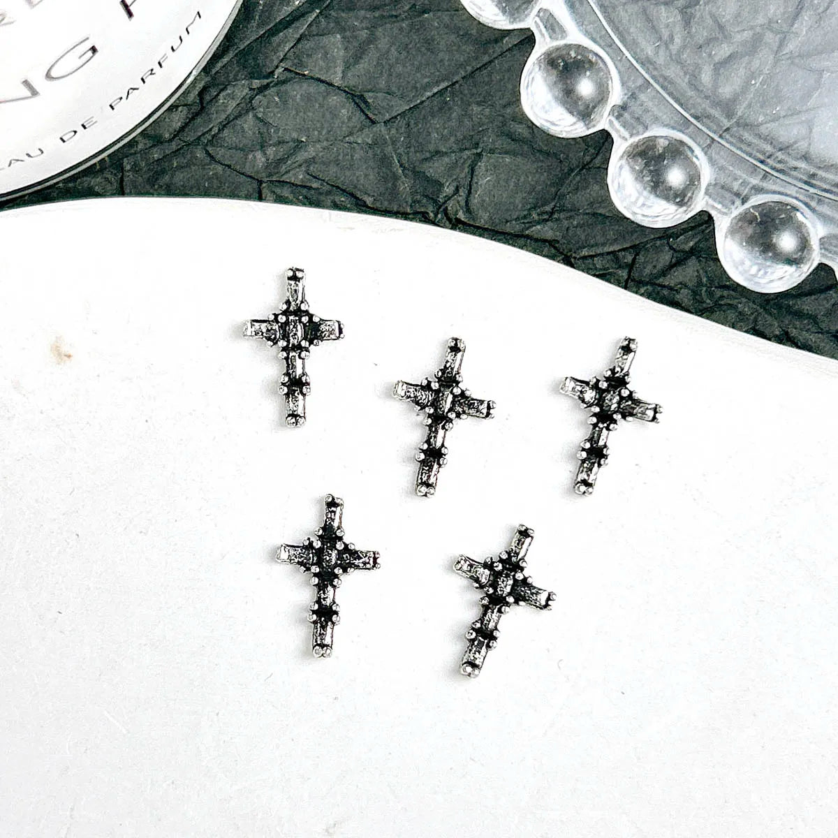 20PCS Multiple Style Classic Cross Alloy Nail Art Decorations 3D Minimalist Creative Cross Cool Style Nail Charms DIY Nail Parts