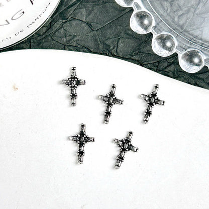 20PCS Multiple Style Classic Cross Alloy Nail Art Decorations 3D Minimalist Creative Cross Cool Style Nail Charms DIY Nail Parts