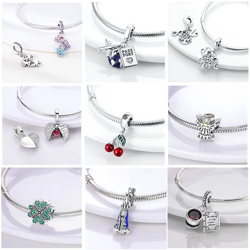 Hot Sale 925 Silver Charms Beads Perfume Animal Butterfly Pendants Fit Original Bracelet DIY Jewelry