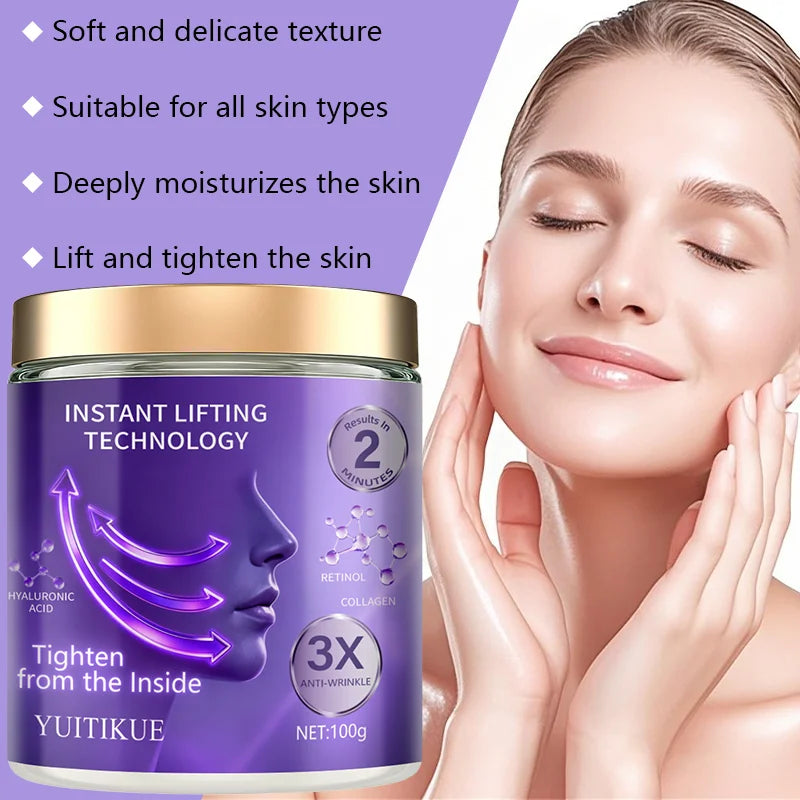 YUITIKUE Instant Lifting Cream, Collagen, Triple Anti-Wrinkle, Retinol, Hyaluronic Acid, suitable for all skin types
