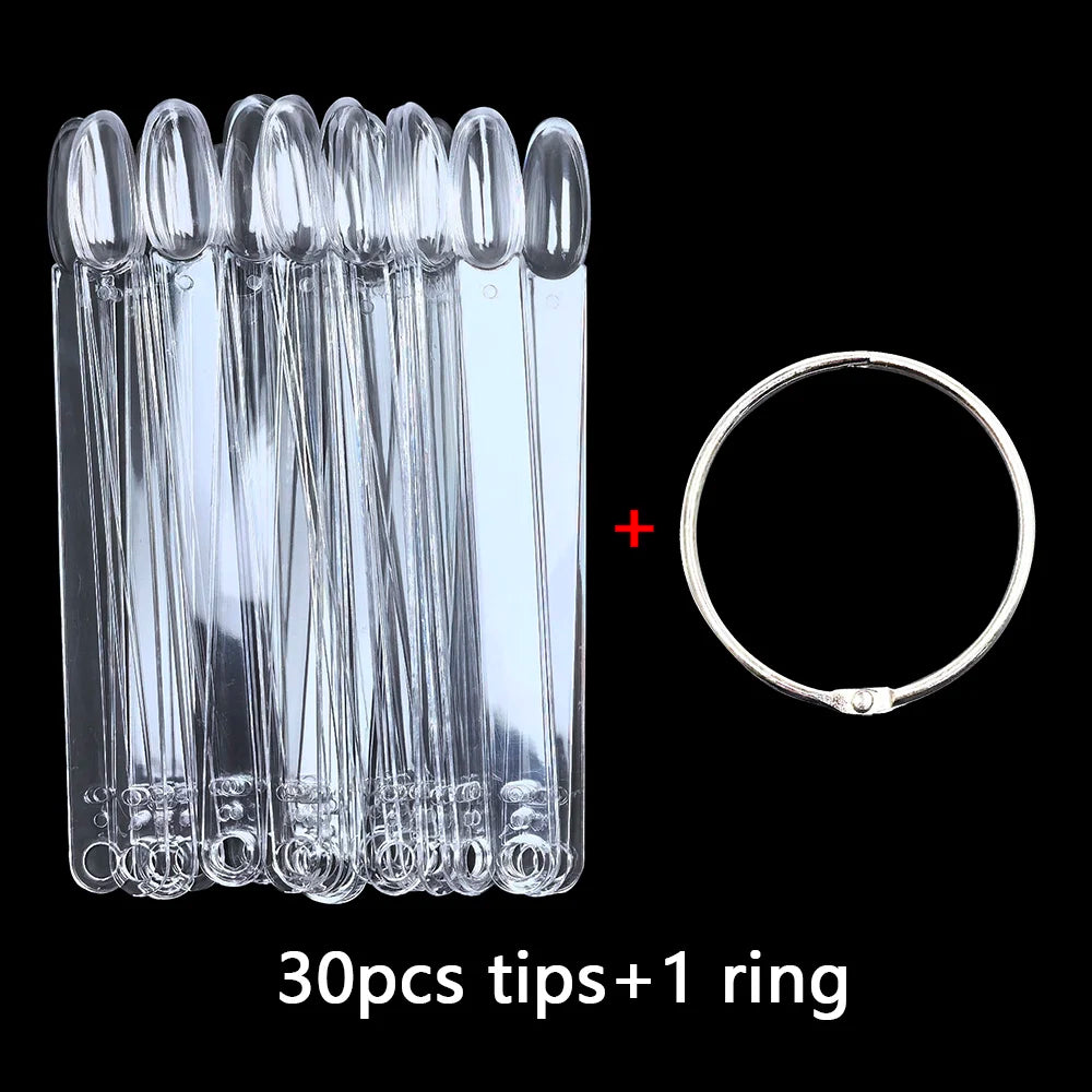 False Nail Tips Nail Swatch Nail Art Display Sticks Acrylic Fan Gel Nail Polish Showing Shelf 30/60 pcs Practice Manicure Tool