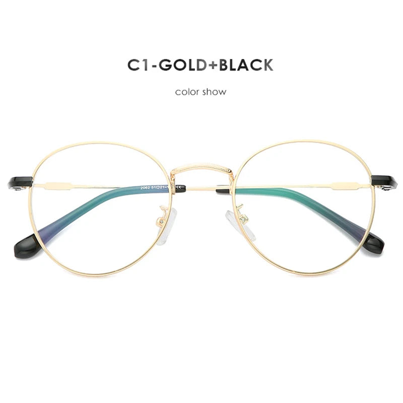 Full Rim Optical Eyeglasses Frame with Magnetic Clip-on Alloy Glasses Optical Prescription Spectacles Eyewear 2062