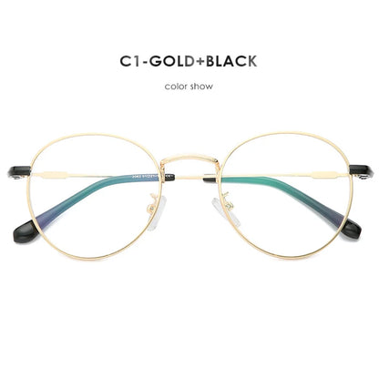 Full Rim Optical Eyeglasses Frame with Magnetic Clip-on Alloy Glasses Optical Prescription Spectacles Eyewear 2062