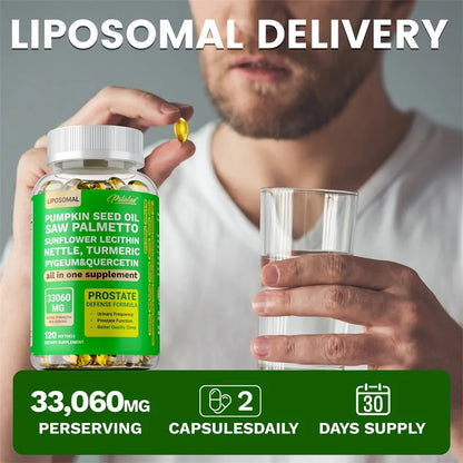 Prostate Support for Adult Men - Reduce Toilet Trips, Improve Sleep, Bladder Control, Relieve Hair Loss, Promote Hair Growth