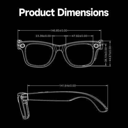 KPEP 4K AI Smart Glasses with Camera Bluetooth Headphones Music Player Voice Assistant AI Translation for Men Women